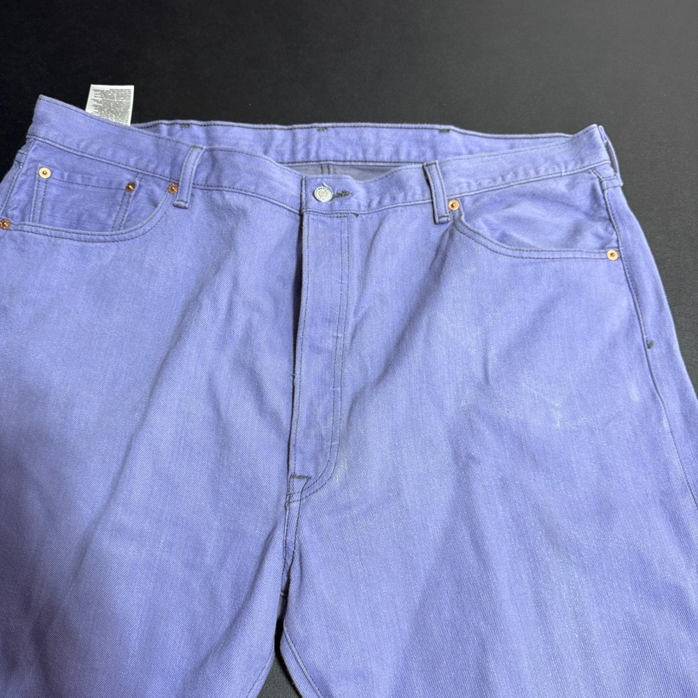 Levi's 501 Original Fit Jeans Mens 44x30 Purple Solid Denim Button Fly 1771 - Picture 8 of 8